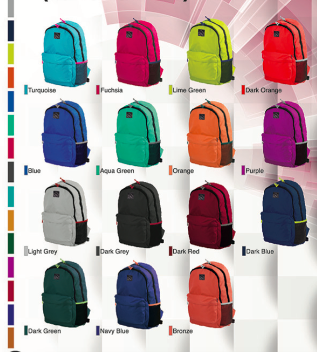 Mintra School Backpack, 3 Pockets, Blue