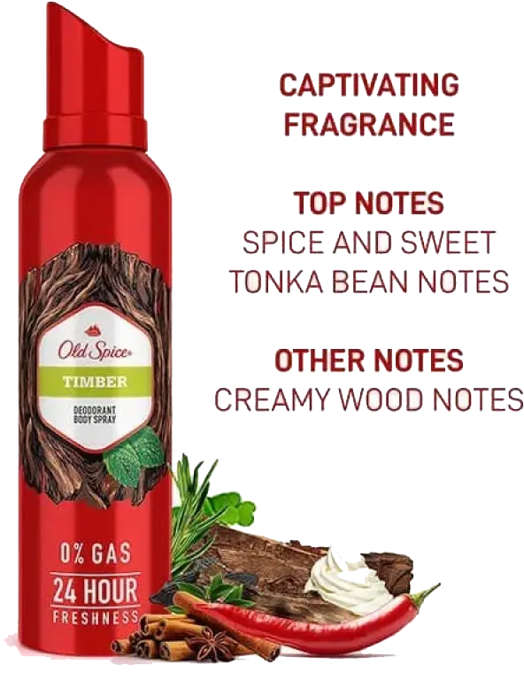 Old Spice Timber Deodorant Body Spray For Men, 140 Ml