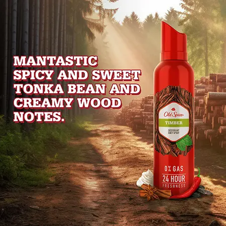 Old Spice Timber Deodorant Body Spray For Men, 140 Ml