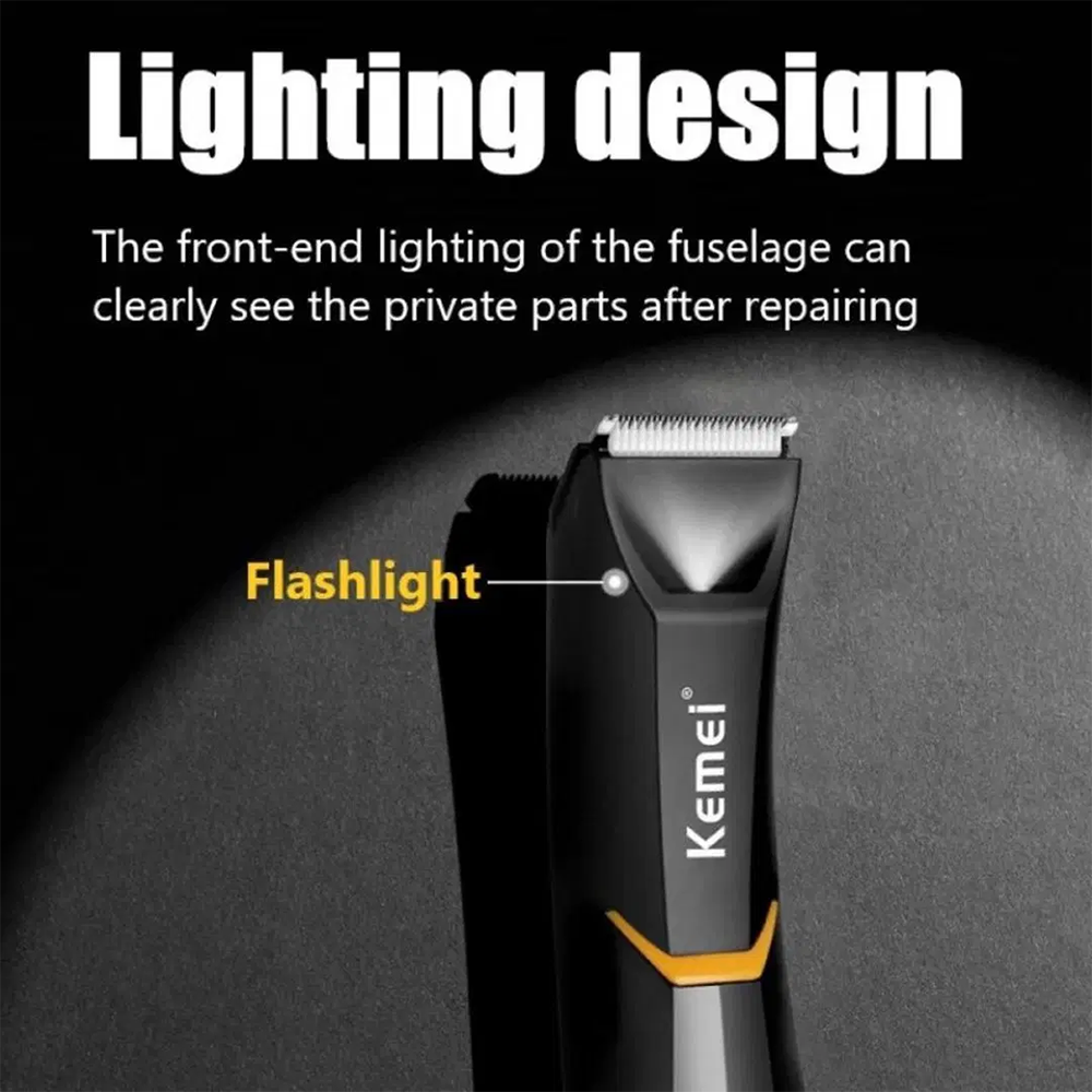Kemei Men's Hair Clipper , Rechargeable , Waterproof , LED Light , Black , KM-3208