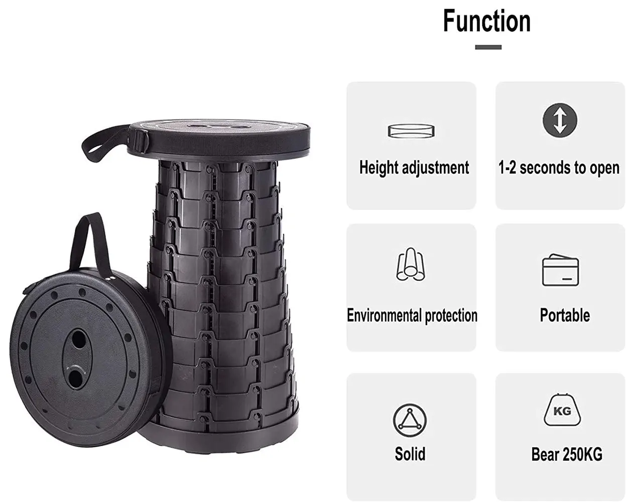 كرسي رحلات قابل للطي ، اسود ، 791