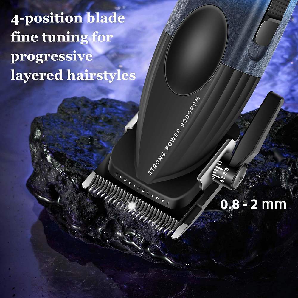 Kemei Wireless Hair Clipper for Men, LED Display, Rechargeable, Charging Station, Black, KM-1670
