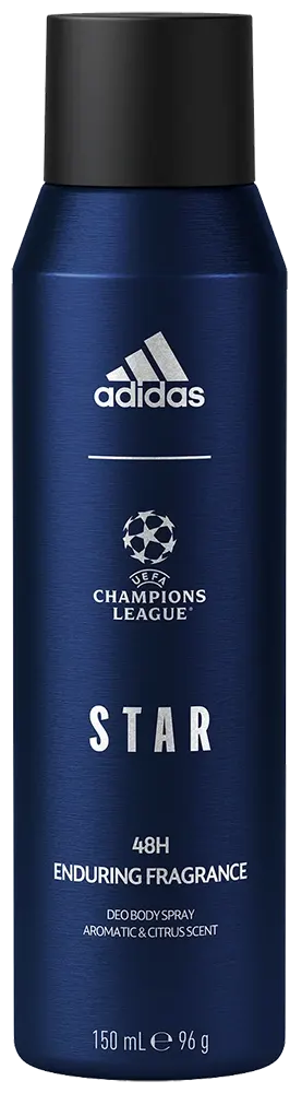 Adidas Champions League Star Deodorant Body Spray 48H, 150 Ml