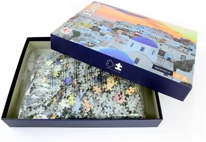 بازل صورة جزيرة سانتوريني اليونانية، 1500 قطعة، مقاس 80x60 سم، ألوان متعددة، 88362