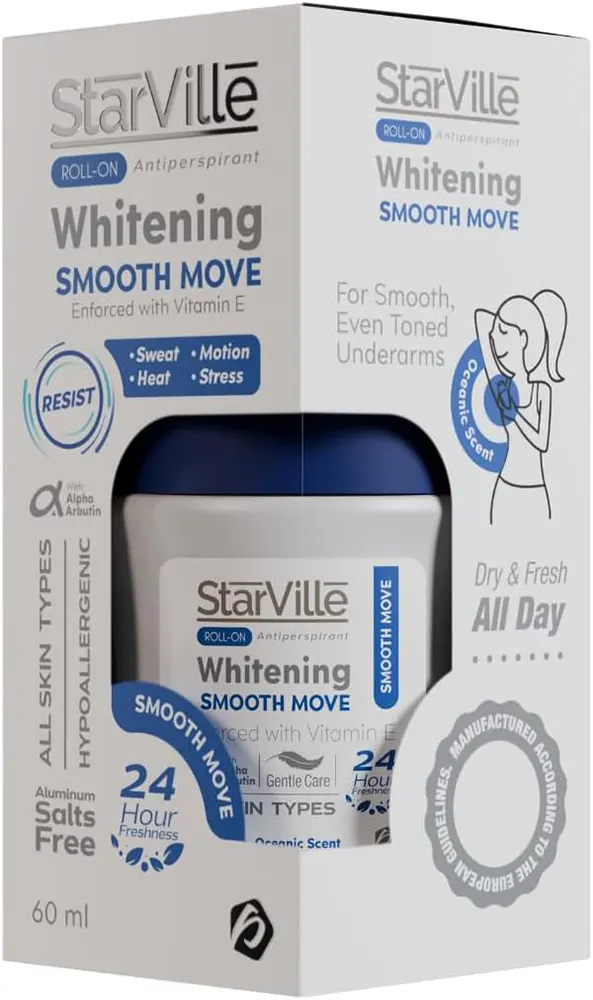 Starville Whitening Smooth Move Roll-On Deodorant, 60 Ml
