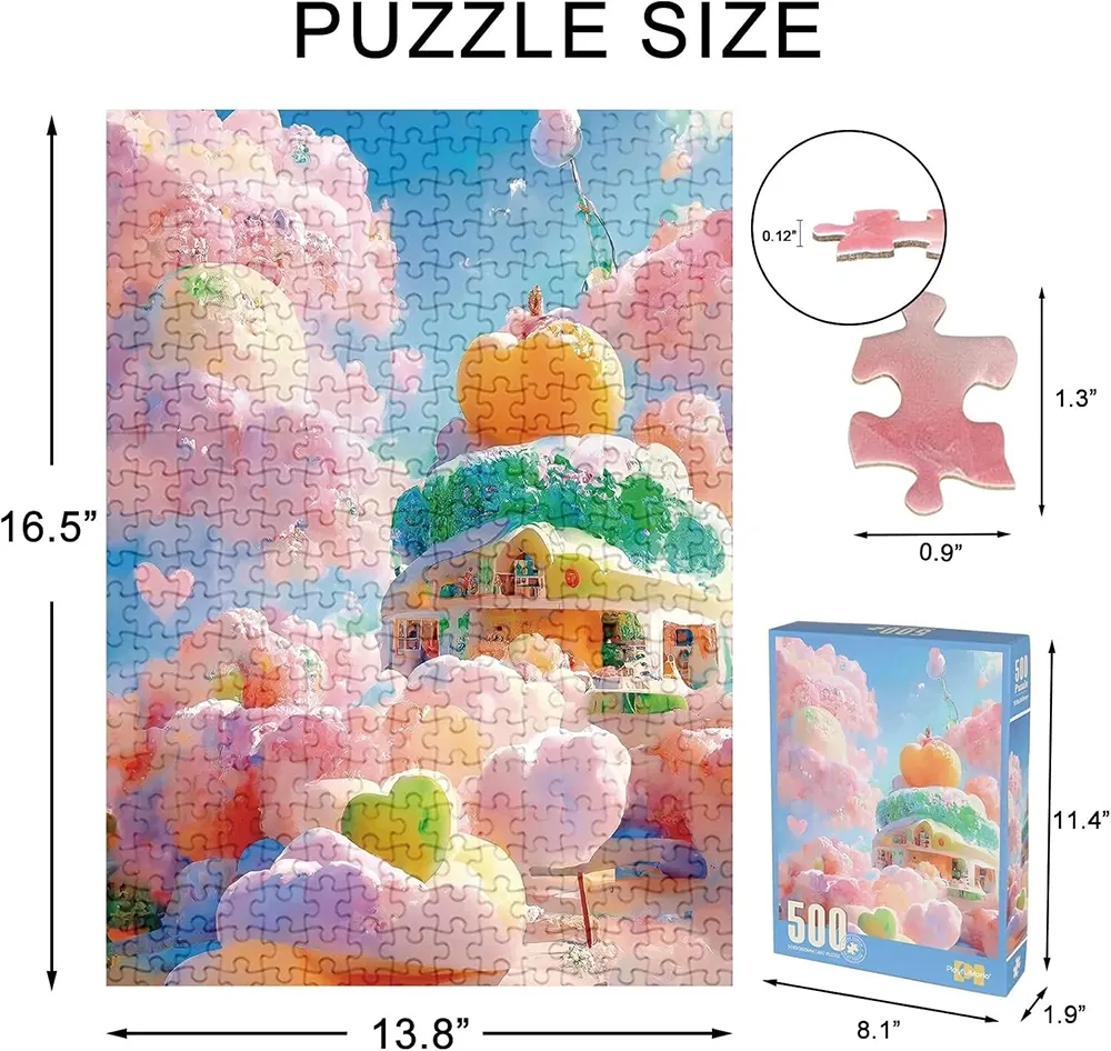 Cotton Puzzle Game, 500 Pieces, Assorted Colors