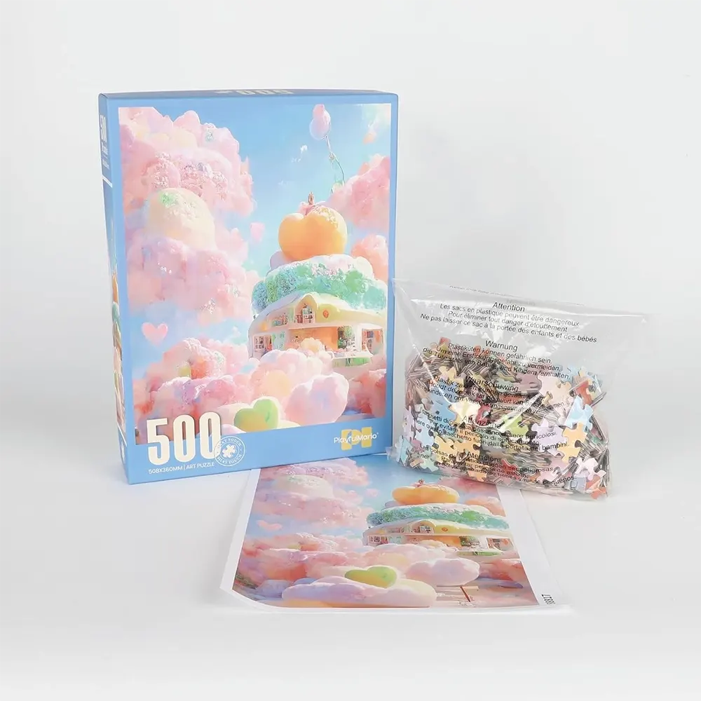 Cotton Puzzle Game, 500 Pieces, Assorted Colors