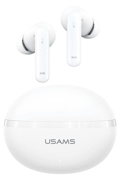 سماعة أذن لاسلكية USAMS ECHO E02 ، بلوتوث V5.3 ، خاصية الغاء الضوضاء النشط ، تقنية ENC ، أبيض ، BHAJE0202