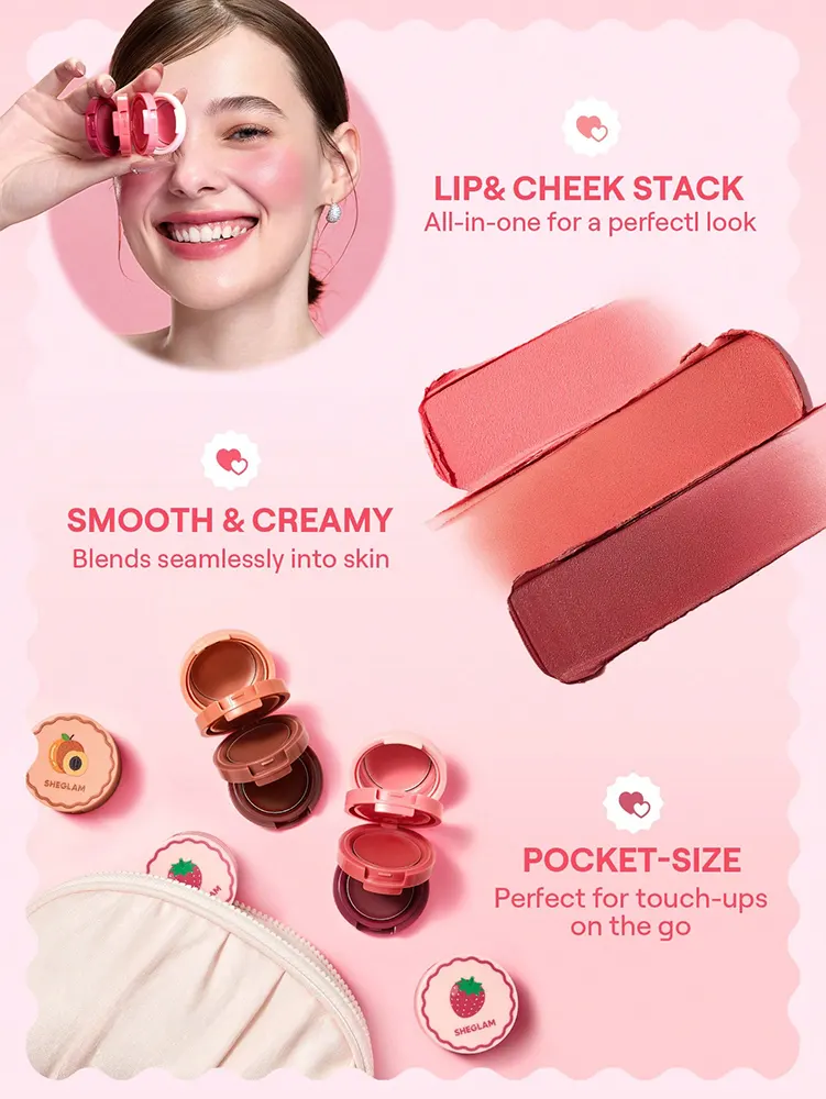 Sheglam Cheek & Lip Cream Stack , Strawberry