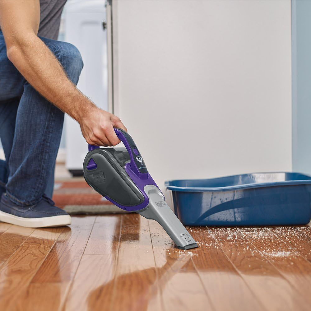 مكنسة كهربائية محمولة بلاك اند ديكر ، 10.8 فولت تعمل بالشحن ، بطارية ليثيوم ، رأس مزودة بمحرك لشعر الحيوانات الاليفة ، بنفسجي ، DVJ325BFSP ،(بضمان انسيا) (ضمان الوكيل)