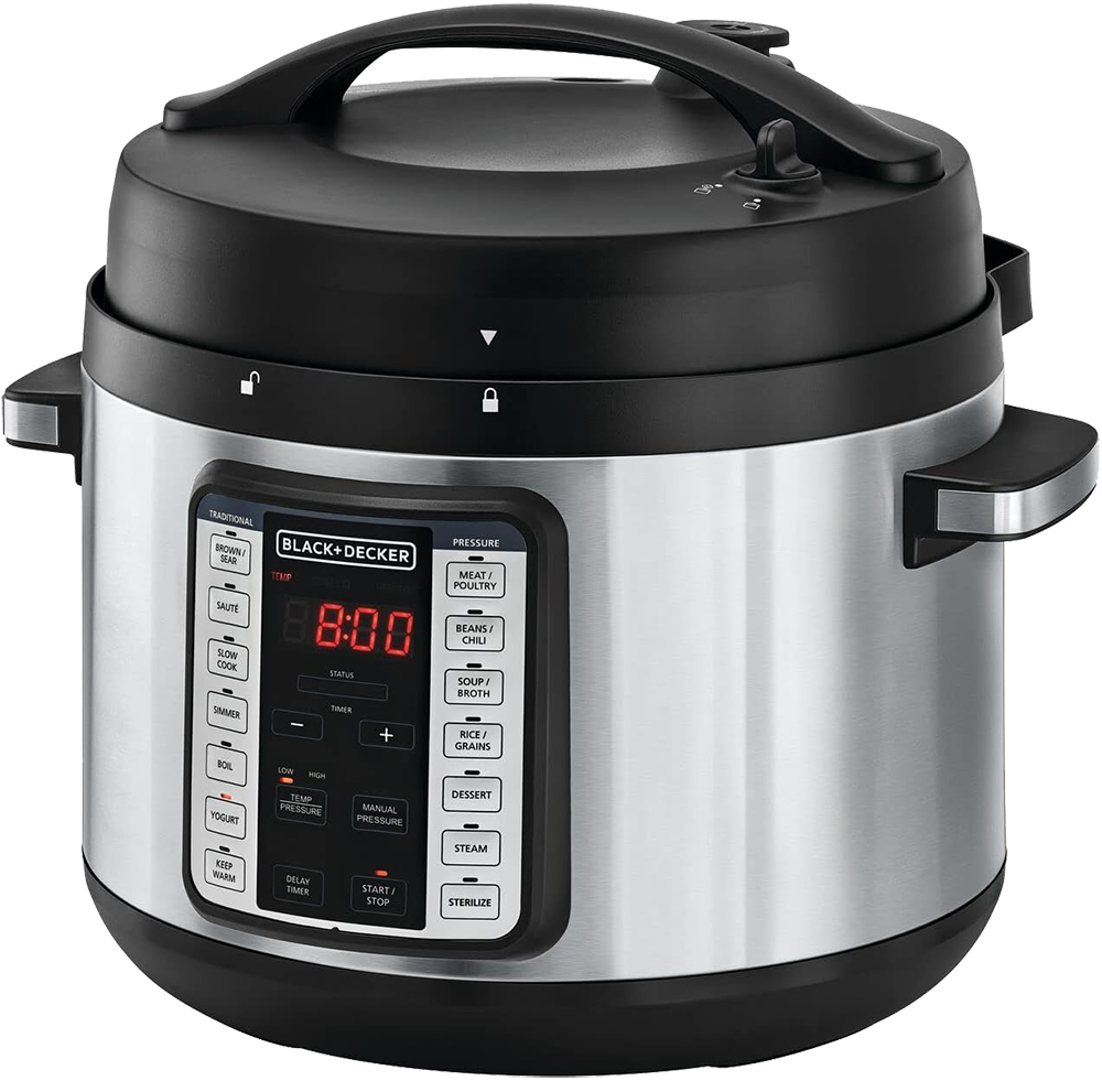 حلة ضغط  كهربائية بلاك اند ديكر ، 10 لتر ، 1350 وات ، شاشة ديجيتال ، أسود × فضى ، PCP1010 ، (ضمان انسيا) (ضمان الوكيل)