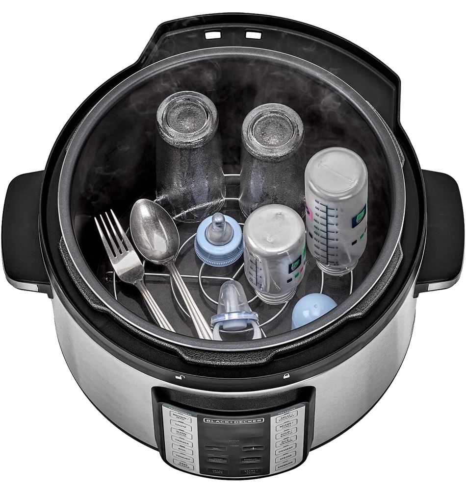 حلة ضغط  كهربائية بلاك اند ديكر ، 10 لتر ، 1350 وات ، شاشة ديجيتال ، أسود × فضى ، PCP1010 ، (ضمان انسيا) (ضمان الوكيل)