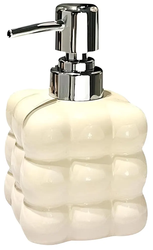 Porcelain Soap Dispenser With Pump For Bathroom, Bubbles Shape, 27-1