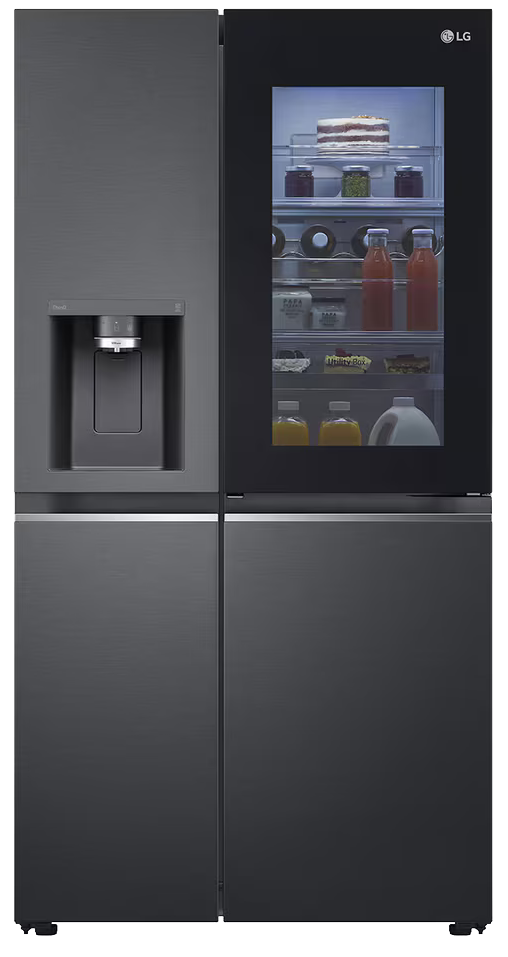 LG InstaView No Frost Refrigerator, 623 Liters, 3 Doors, Dispenser, Inverter Technology, Ice Maker, Black, GC-X257CQEW