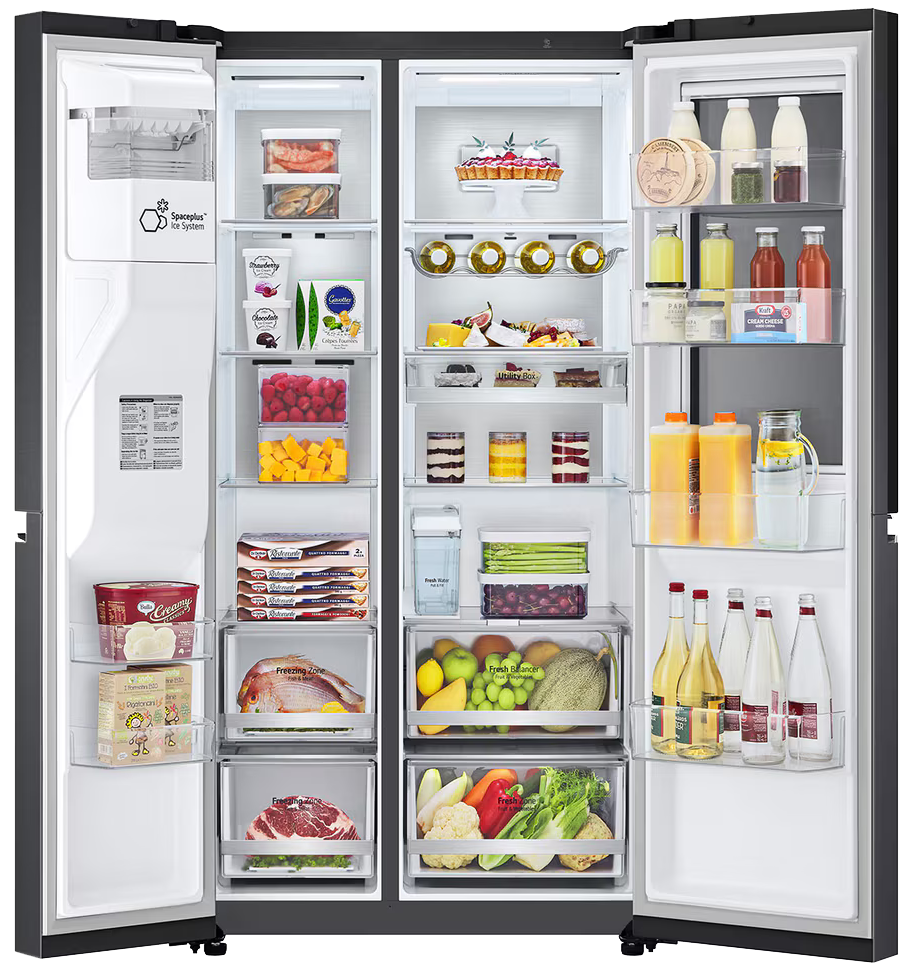 LG InstaView No Frost Refrigerator, 623 Liters, 3 Doors, Dispenser, Inverter Technology, Ice Maker, Black, GC-X257CQEW