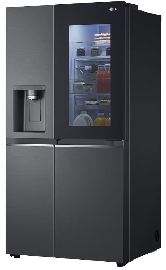 LG InstaView No Frost Refrigerator, 623 Liters, 3 Doors, Dispenser, Inverter Technology, Ice Maker, Black, GC-X257CQEW