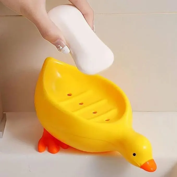 Duck-Shaped Soap Dish With Drain Hole, 85-10