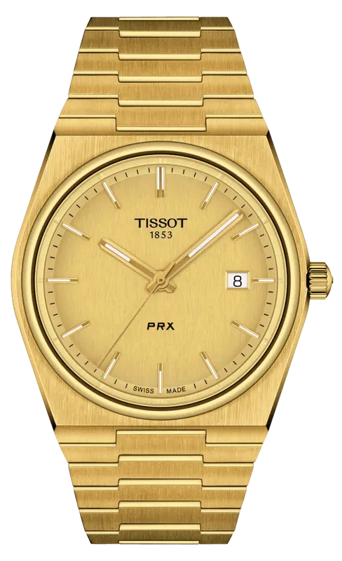 Tissot Swiss Men's Watch, Round Hands, Stainless Steel Strap, Water Resistant, Gold , T137.410.33.021