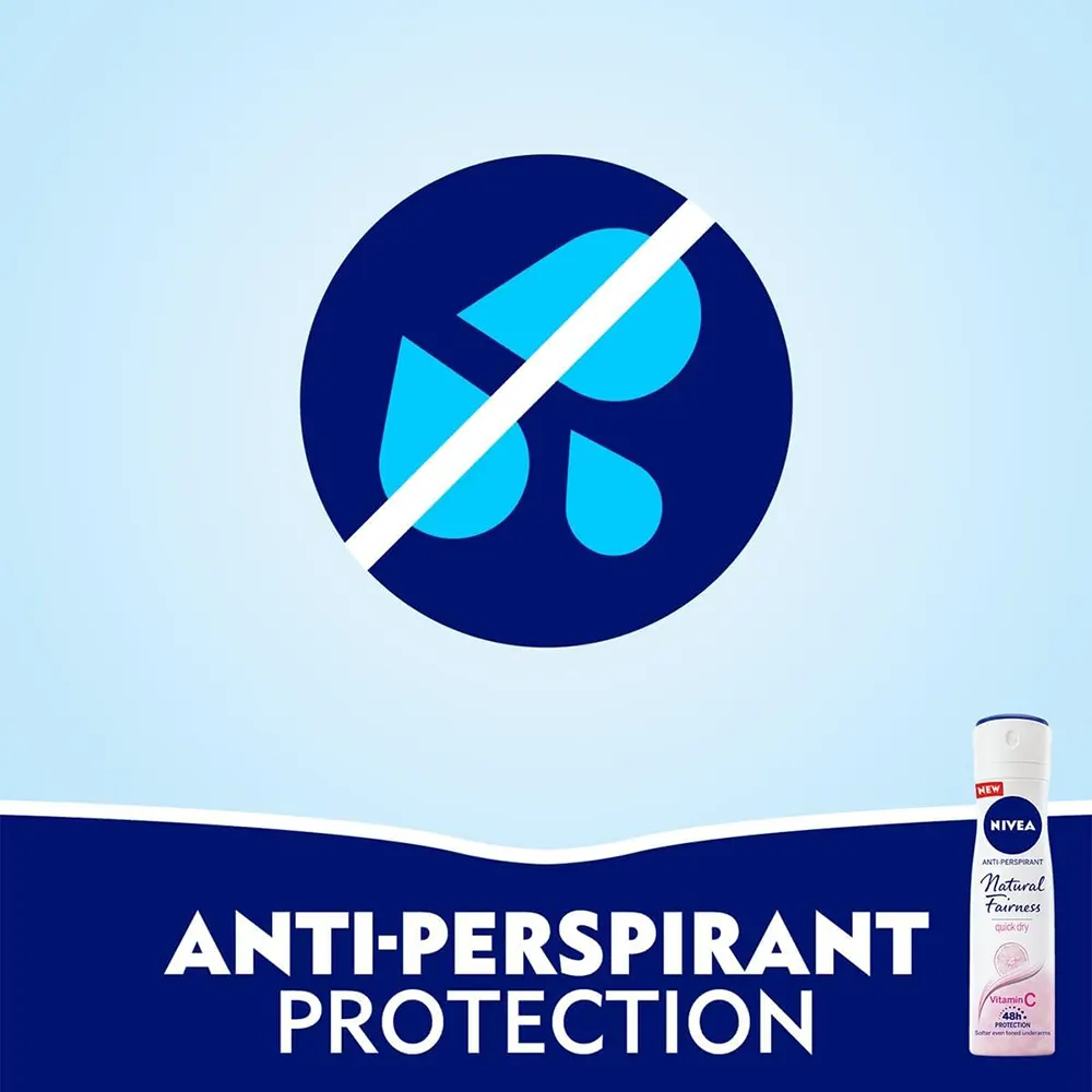 Nivea Natural Fairness Anti Perspirant Deodorant Spray For Women , 150 Ml