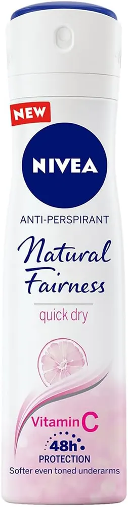 Nivea Natural Fairness Anti Perspirant Deodorant Spray For Women , 150 Ml