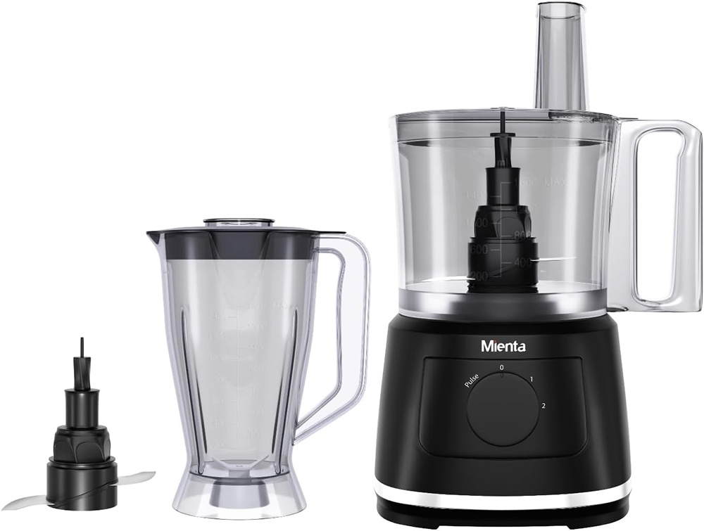 كبة ومفرمة ميانتا ، 1000 وات ، سعة 2.5 لتر ، سرعتان ، دورق خلاط ، أسود ،  FP141435A