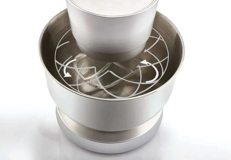 Mienta Electric Mixer, 2000 Watts, 10 Liters, 6 Speeds, Stainless Steel, Silver, KM38432A