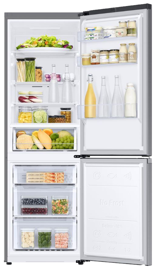 Samsung Combi No Frost Refrigerator, 344 Liters, 2 Doors, Digital Display, Inverter, Silver, RB34C671ES9-MR