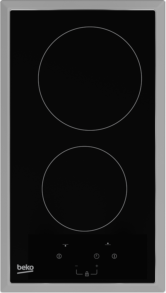 Beko Built-in Electric Hob, 2 Burners, 30 cm, Digital Touch, Black Ceramic, HDMC 32400 TX