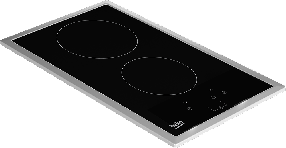Beko Built-in Electric Hob, 2 Burners, 30 cm, Digital Touch, Black Ceramic, HDMC 32400 TX