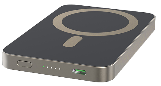 باور بانك ناين لاسلكي ماجناتيك ، 15 وات ، سعة 10000 مللي أمبير - ساعة ، شحن سريع ، تيتانيوم