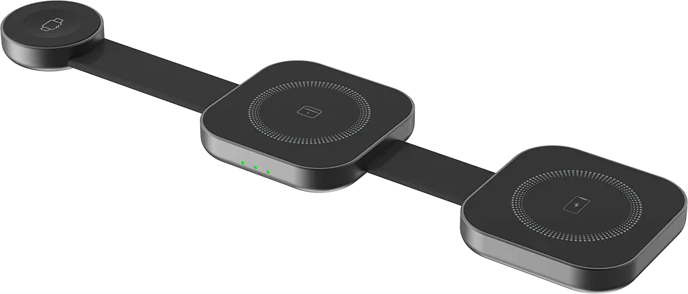 شاحن لاسلكي ناين، 15 وات، 3 في 1، قابل للطي، أسود، AD10