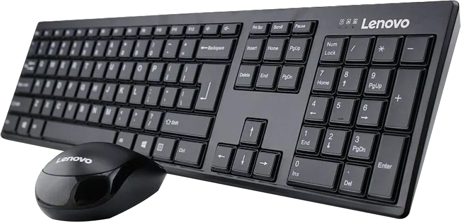 Lenovo 100 Wireless Keyboard and Mouse Combo, Black