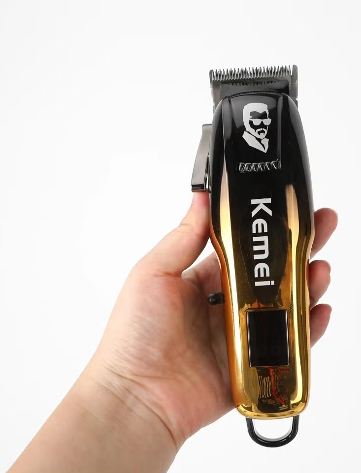 Kemei Cordless Hair Clipper for Men, LED Display, USB Charging, Rechargeable, Gold, KM-8501