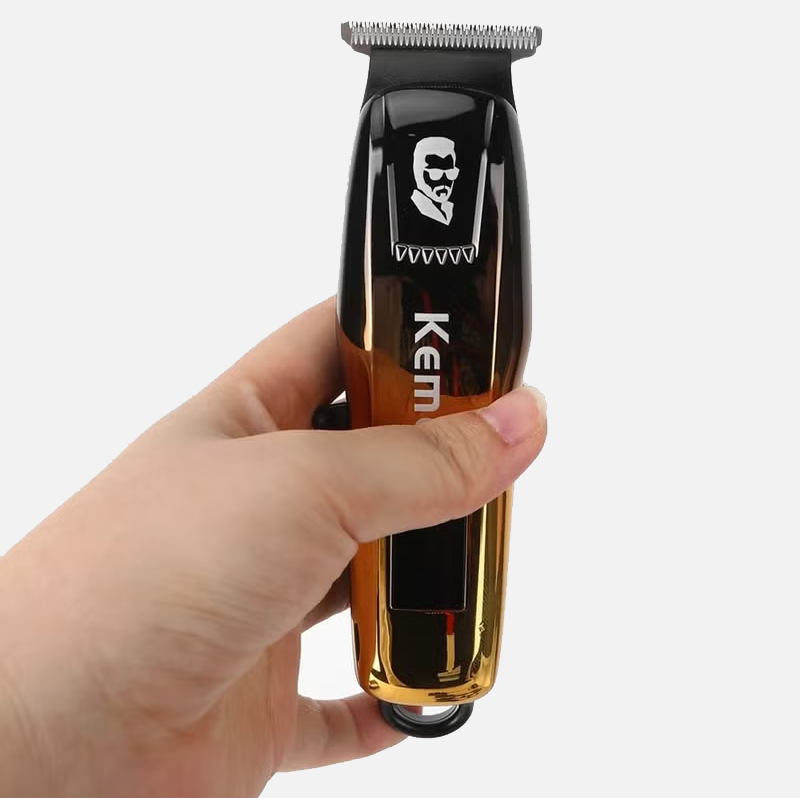 Kemei Cordless Hair Clipper for Men, LED Display, USB Charging, Rechargeable, Gold, KM-8501