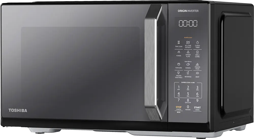 ميكروويف توشيبا بالشواية، 900 وات، 25 لتر، انفرتر، ديجيتال، أسود، MW3-EG25PEI (BK) ( ضمان ميراكو)