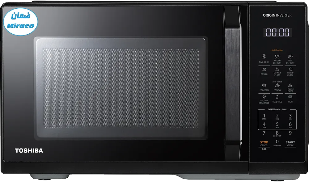 Toshiba Solo Microwave, 900 Watt, 25 Liter, Inverter, Digital, Black, MW3-EM25PEI (BK) (Miraco Warranty)