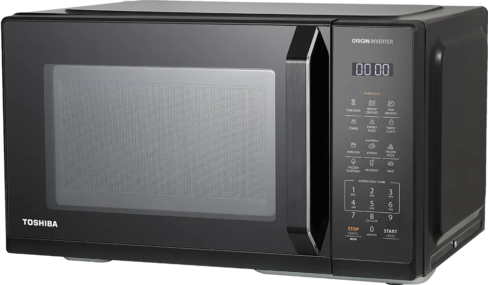 Toshiba Solo Microwave, 900 Watt, 25 Liter, Inverter, Digital, Black, MW3-EM25PEI (BK) (Miraco Warranty)