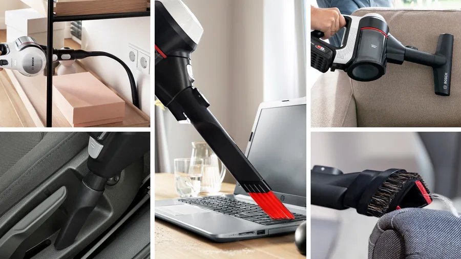 مكنسة كهربائية بوش لاسلكية ، 54 وات ، قابلة لأعادة للشحن ، أسود x أبيض ، BCS711XXL