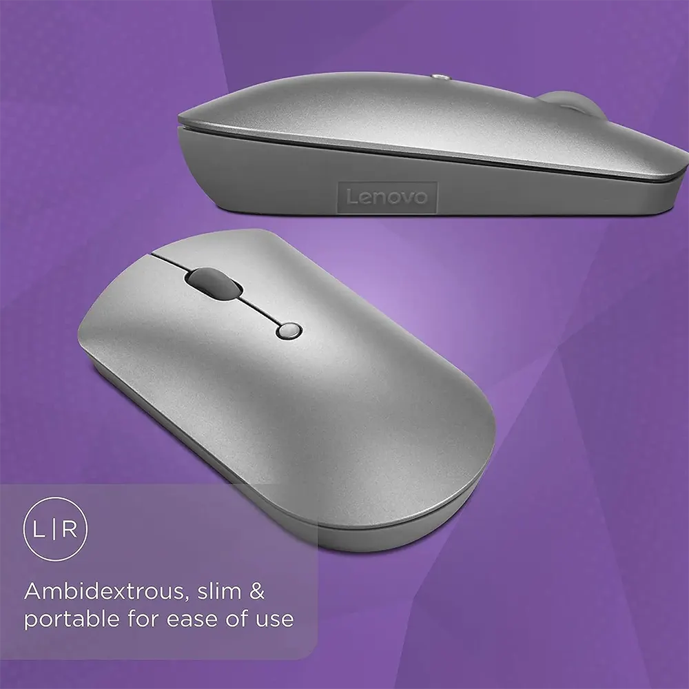 Lenovo Wireless Mouse 600, Bluetooth, Silent Buttons, Gray