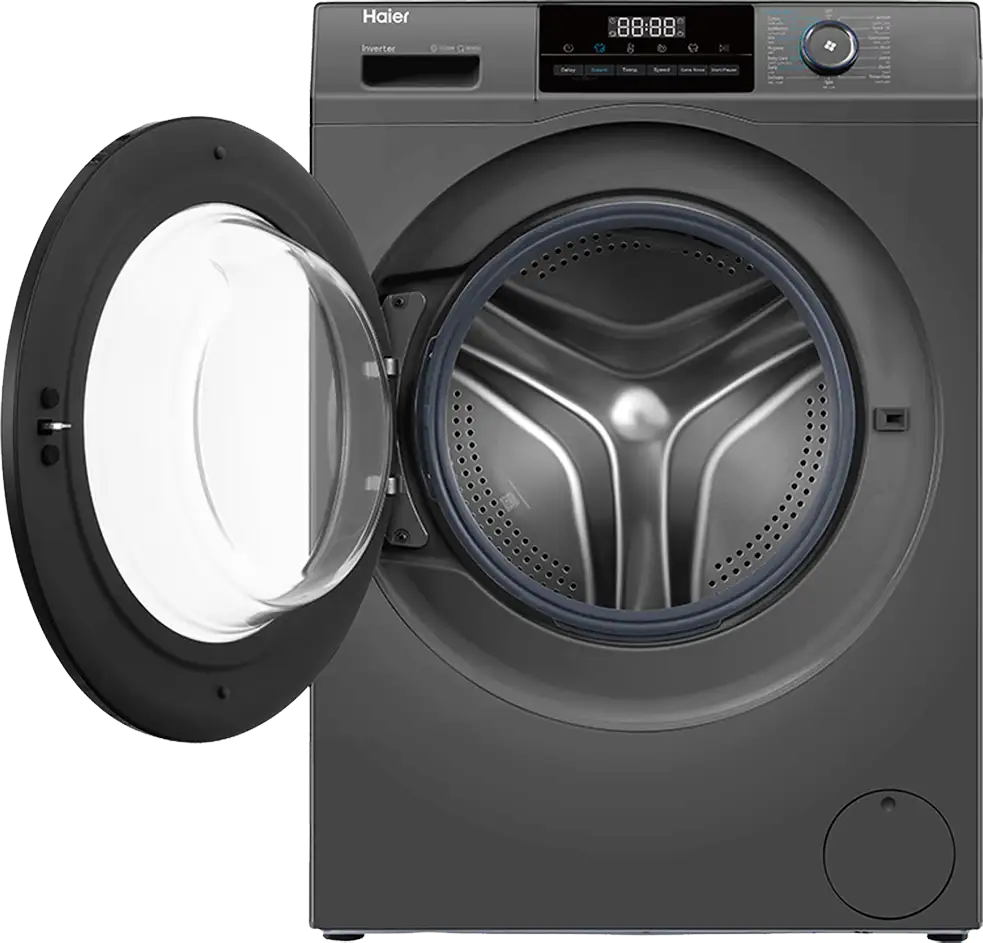 غسالة ملابس فول اوتوماتيك هاير تحميل أمامي ، 8 كيلو ، 1400 لفة ، انفرتر ، شاشة ديجيتال ، سيلفر ، HW80-BP14929AS6