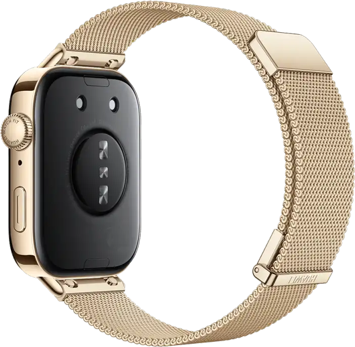 ساعة سمارت هواوي فيت 3 إصدار NFC، شاشة أموليد 1.82 بوصة ، مقاومة للماء ، حزام ميلاني ذهبي ، جولد