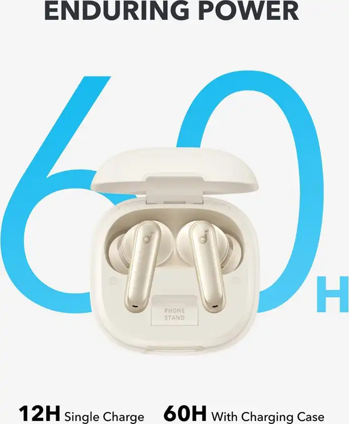 سماعات أذن أنكر ساوندكور P40I لاسلكية ، بلوتوث 5.3 ، خاصية إلغاء الضوضاء ، مقاومة للماء ، أبيض ، A3955H21