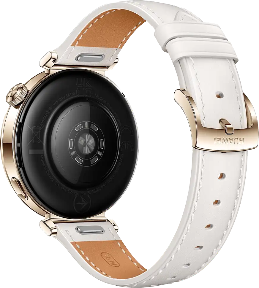 Huawei Watch GT 5 Smart Watch, 41mm, AMOLED Display, Bluetooth, Water Resistant, White Plated Leather Strap, JNA-B19