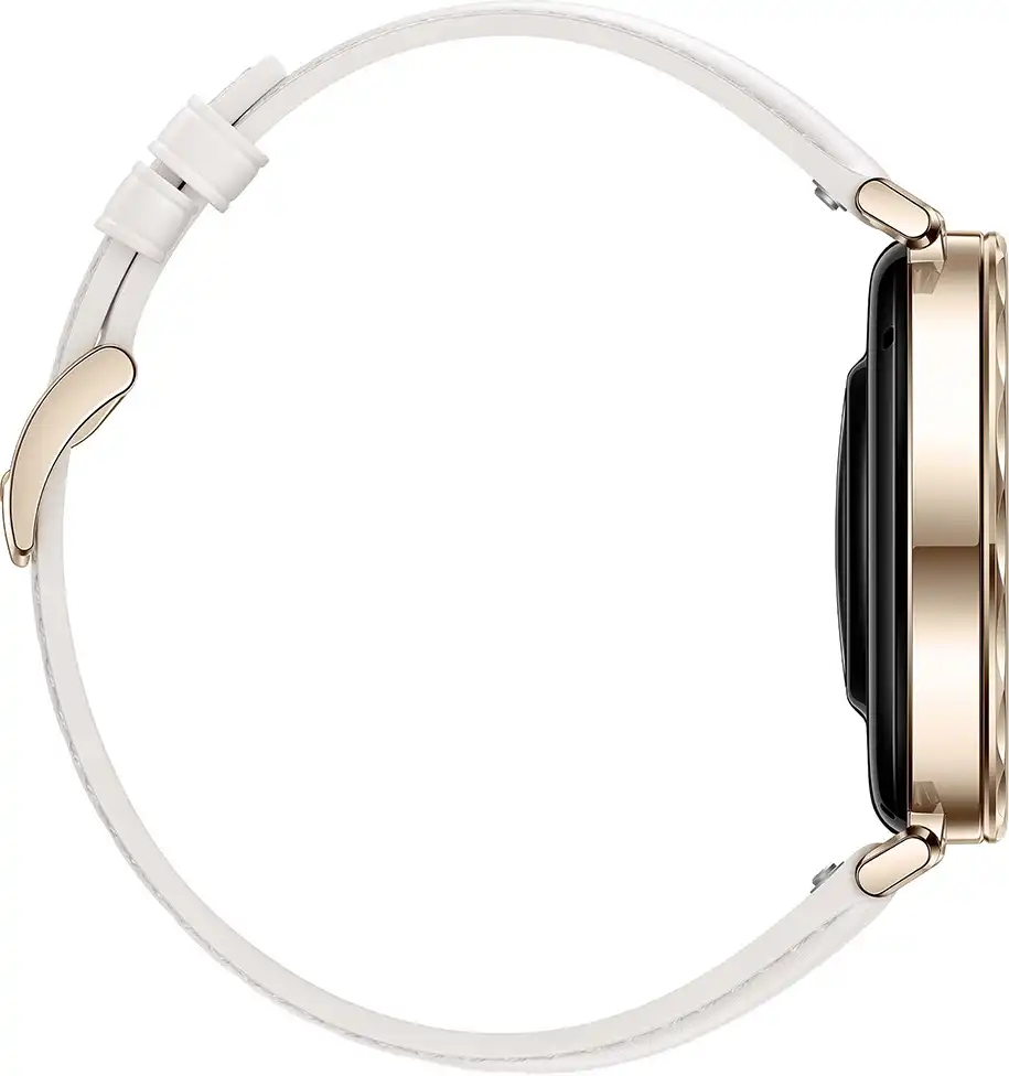 Huawei Watch GT 5 Smart Watch, 41mm, AMOLED Display, Bluetooth, Water Resistant, White Plated Leather Strap, JNA-B19