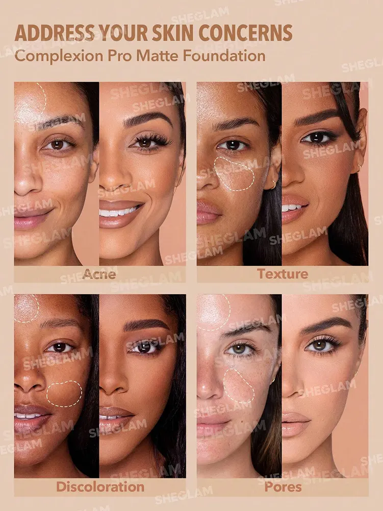 Sheglam Complexion Pro Long Lasting Breathable Matte Foundation, Almond