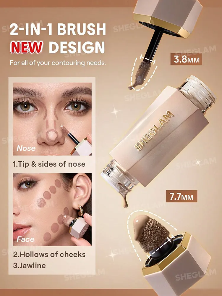 Sheglam Precision Sculpt Liquid Contour Duo, Brown Sugar