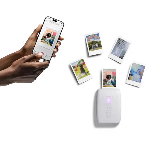 Fujifilm Instax Mini Link 3 Mobile Printer, Bluetooth 5.1, 46mm x 62mm Image Size, 265 Colors, 15-Second Print, Clay White