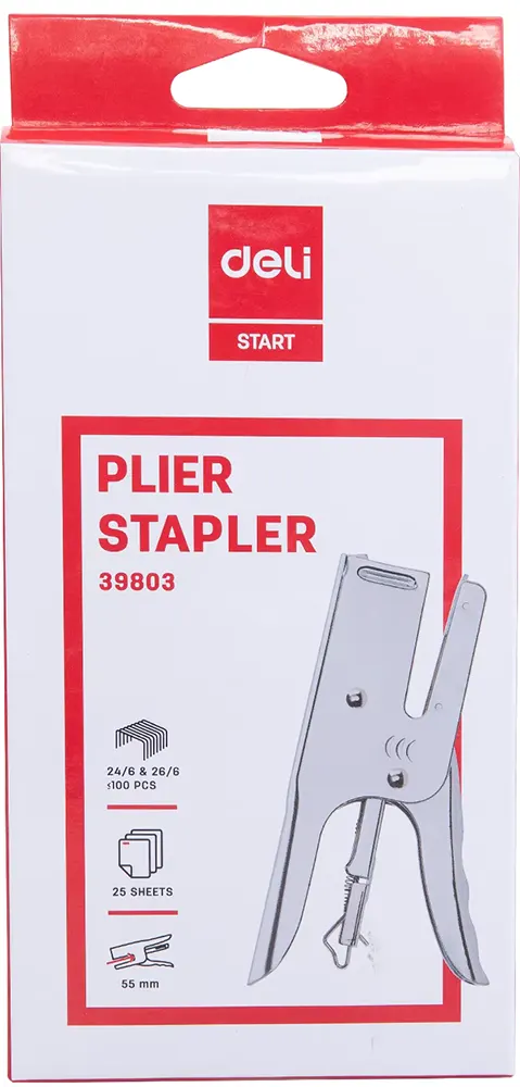 Deli Metal Office Stapler, Quick Use, Silver E39803