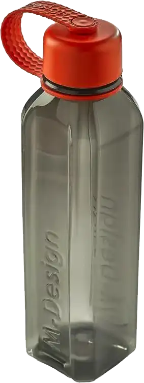 ام ديزاين زجاجة مربعة بغطاء متصل 800 مل ،أسود