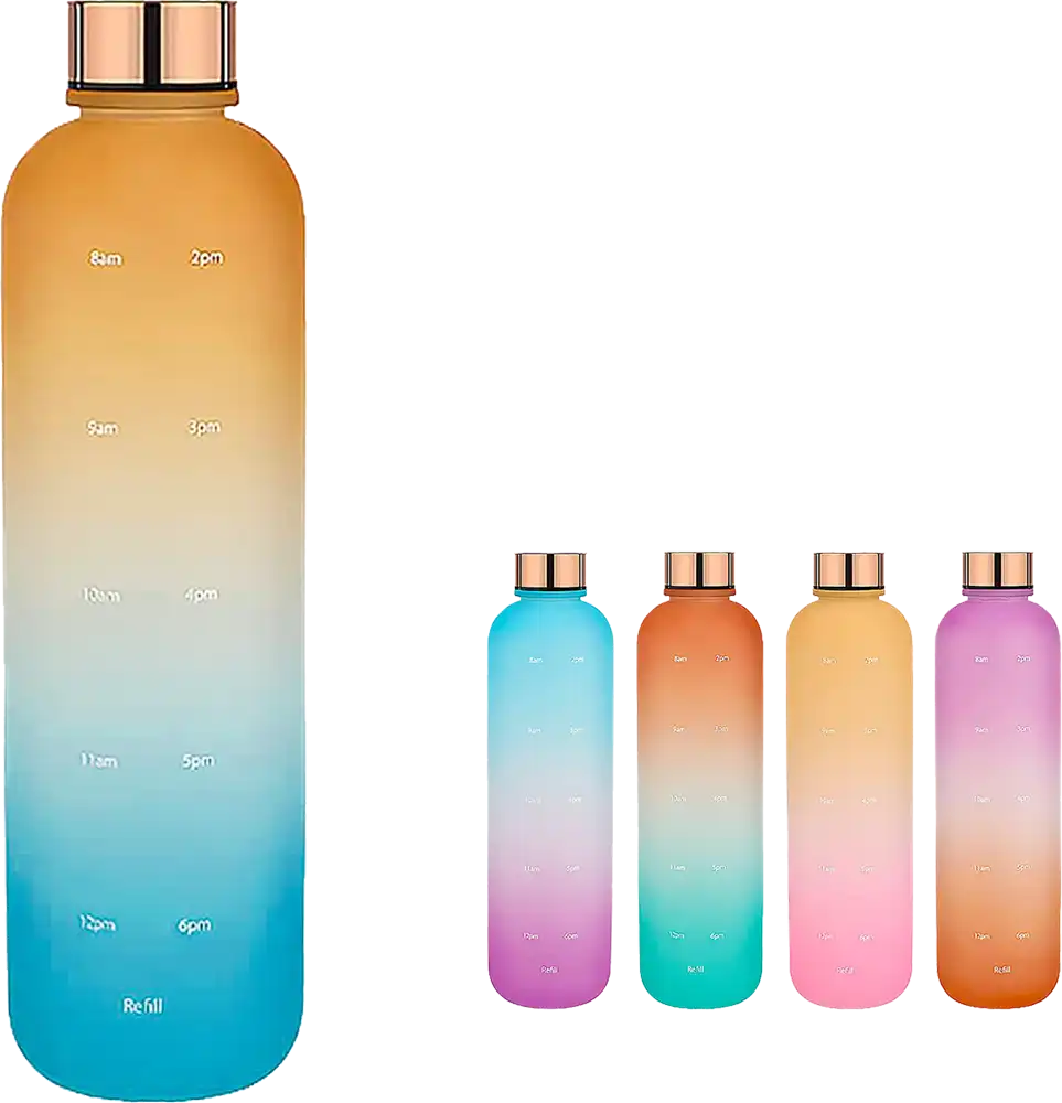 Plastic Sports Water Bottle 1 Liter, With  Stainless Steel Lid, 4271